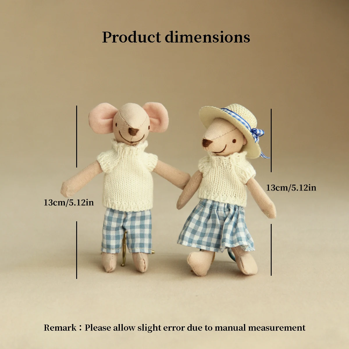 Miniature Simulation Mini House Decoration Ornament H-13Cm Fabric Mouse