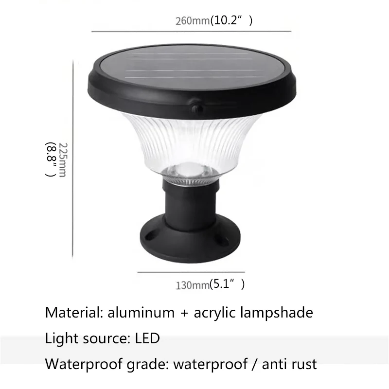 Sofeina Moderne Nordic Post Lamp Creatieve Waterdichte Binnenplaats Led Zonne-Kolom Licht Voor Tuin Balkon Veranda Decor