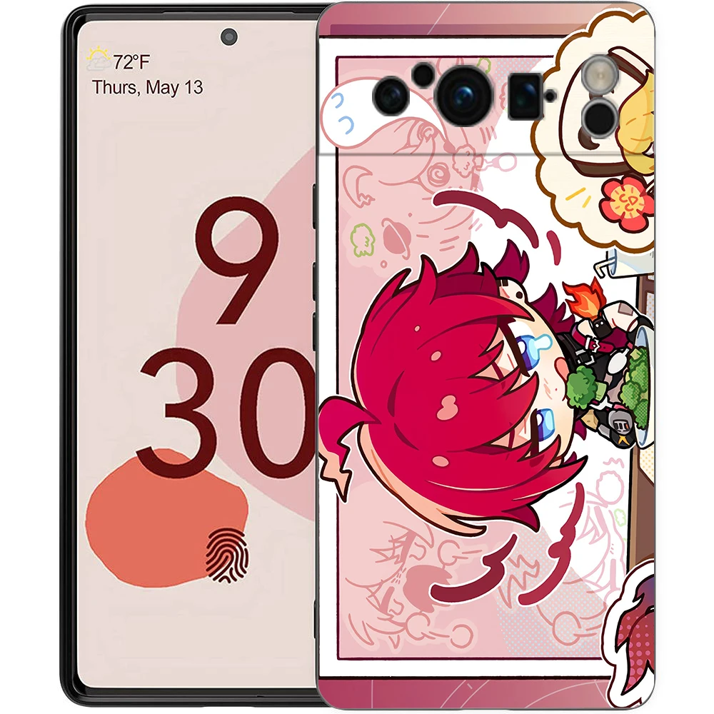 Game Honkai Star Rail Anime Phone Case For Google Pixel 8 7 6 Pro 6A 7A 5G Soft Silicone Shockproof TPU Black Cover TPU Fundas