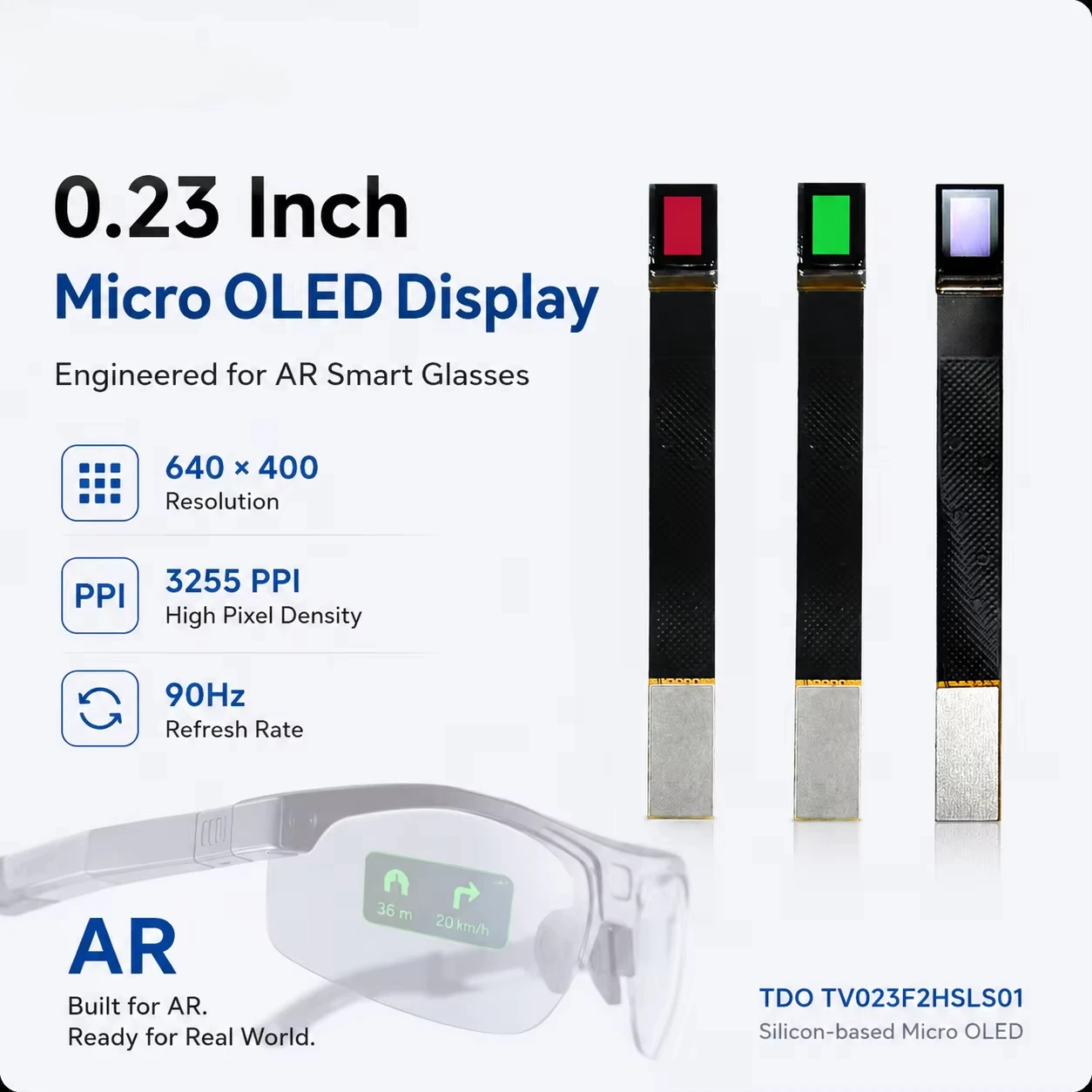 0.23inch 5000nits Full Color RGB 640x400 MIPI Micro OLED Display with  Driver Board Module for AR Glasses Waveguide