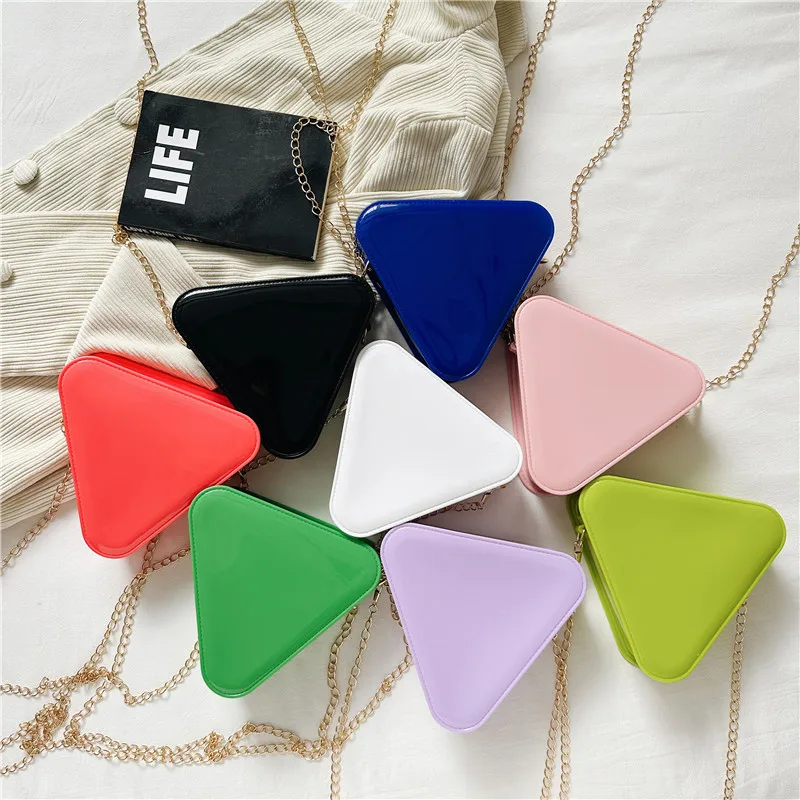 

Women's New PVC Jelly Triangle One Shoulder Mini Fashion Bag