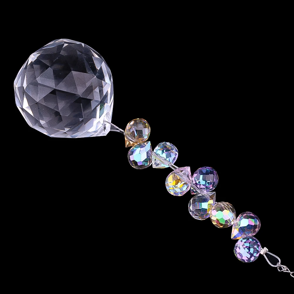 Multicolour Sunlight Catcher Crystal Glass Ball Chandelier Hanging Light Catcher Reflective Home Garden Courtyard Decoration