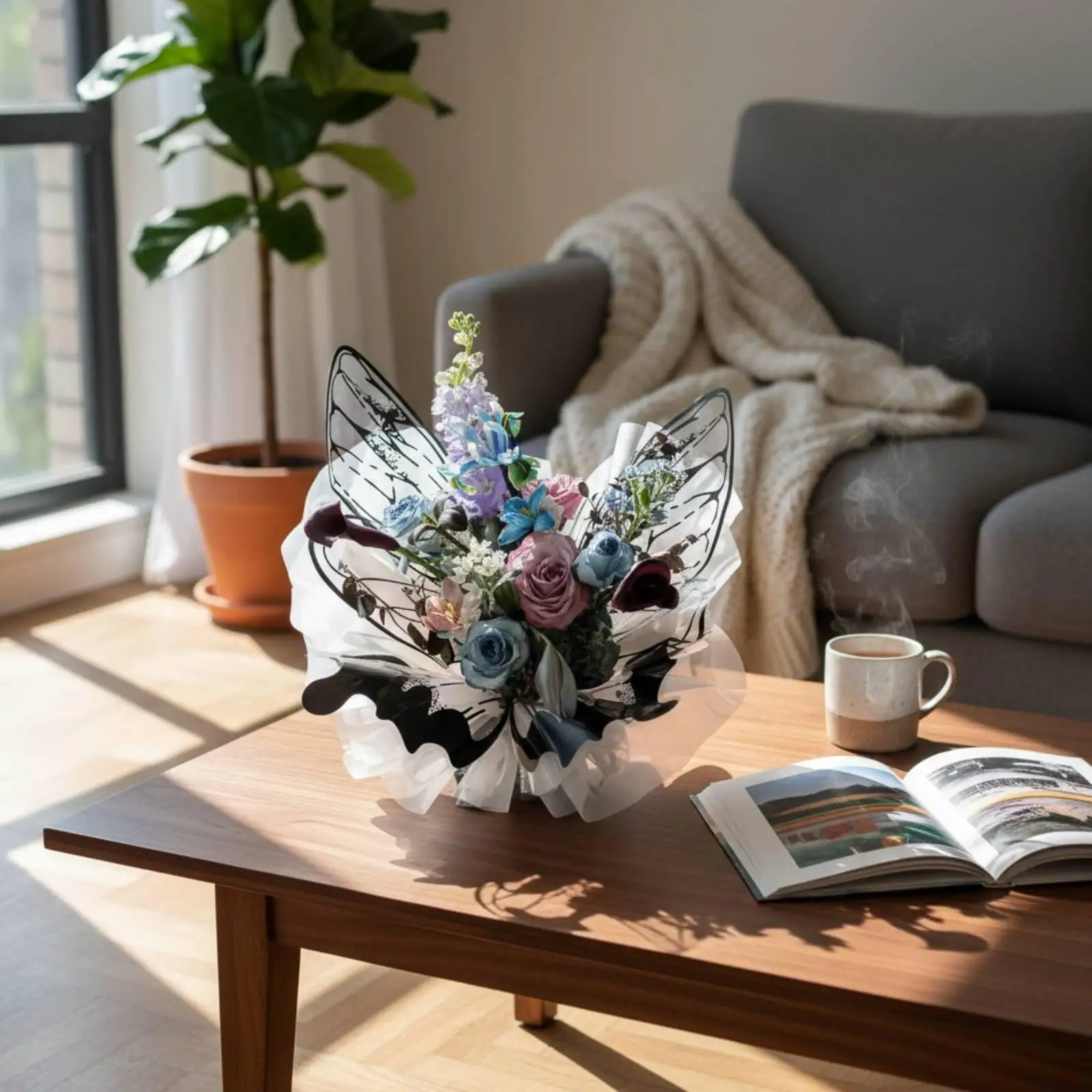 Crystal Winged Flower Arrangement Paper Creative Design for Weddings, Parties