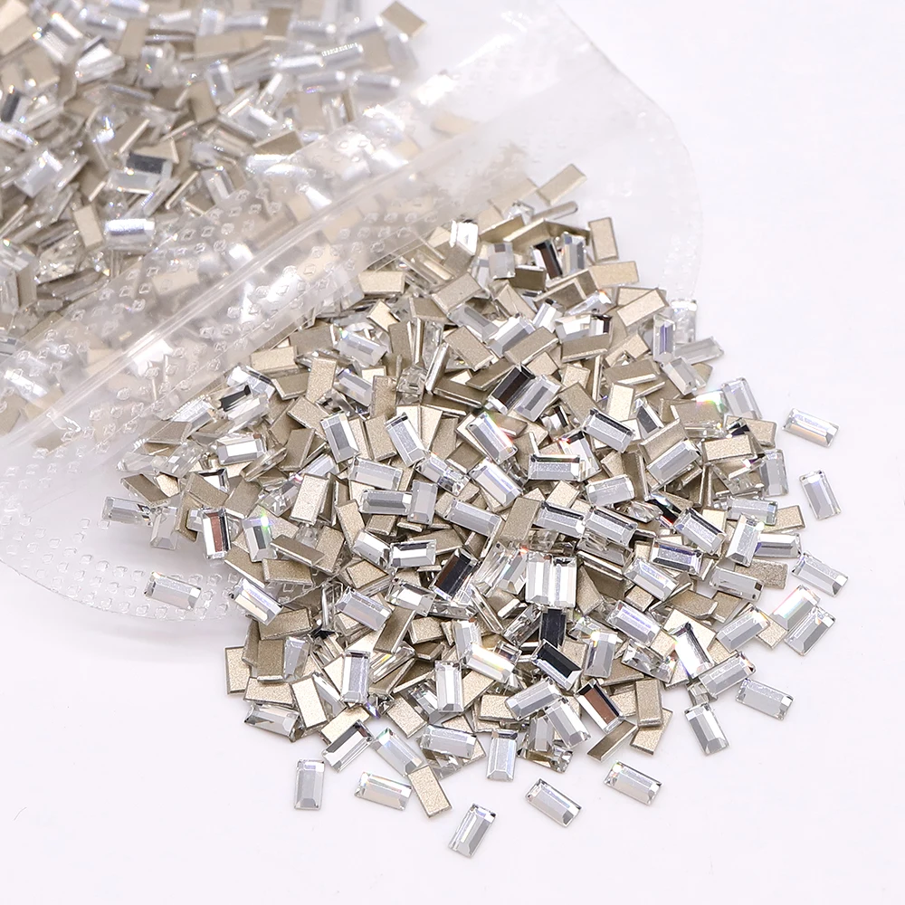 50 pezzi di strass rettangolari di alta qualità a forma diversa di cristallo glitter strass 3D manicure decorazione per unghie gioielli