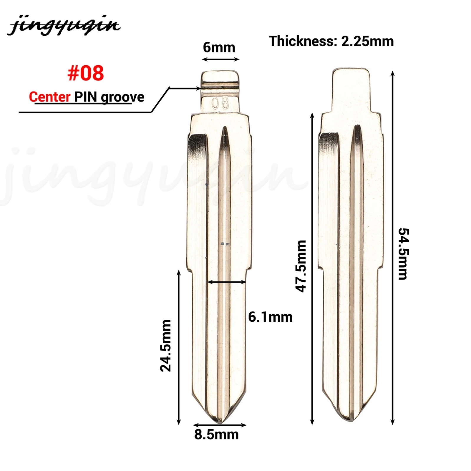 jingyuqin  10pcs #08 #37 #70 Replacement Remote Car Key Blade For Daihatsu Charade Copen Cuore Uncut Key Blank