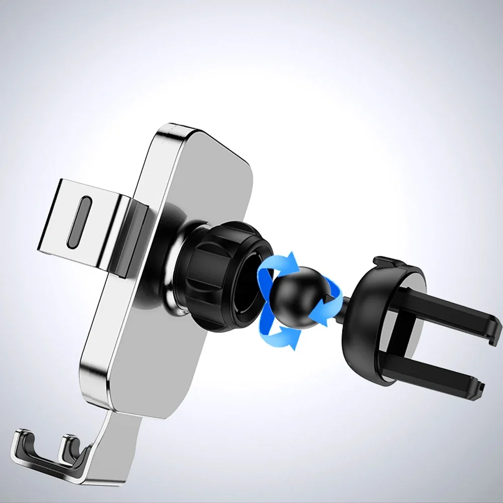 Gravity Car Holder Aluminum Glass Phone Air Vent Clip Mount Mobile Cell Stand Smartphone GPS For iPhone 14 13 12 Xiaomi Samsung - Image 5