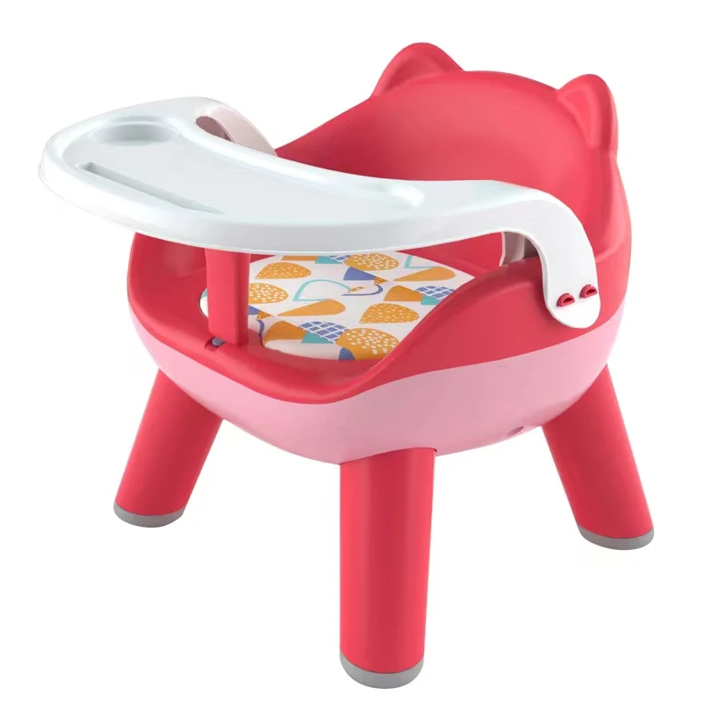 Factory OEM Customized  Adjustable Foldable Plastic  Safety feeding Baby High Chair for Dining with Wheel Feeding Booster