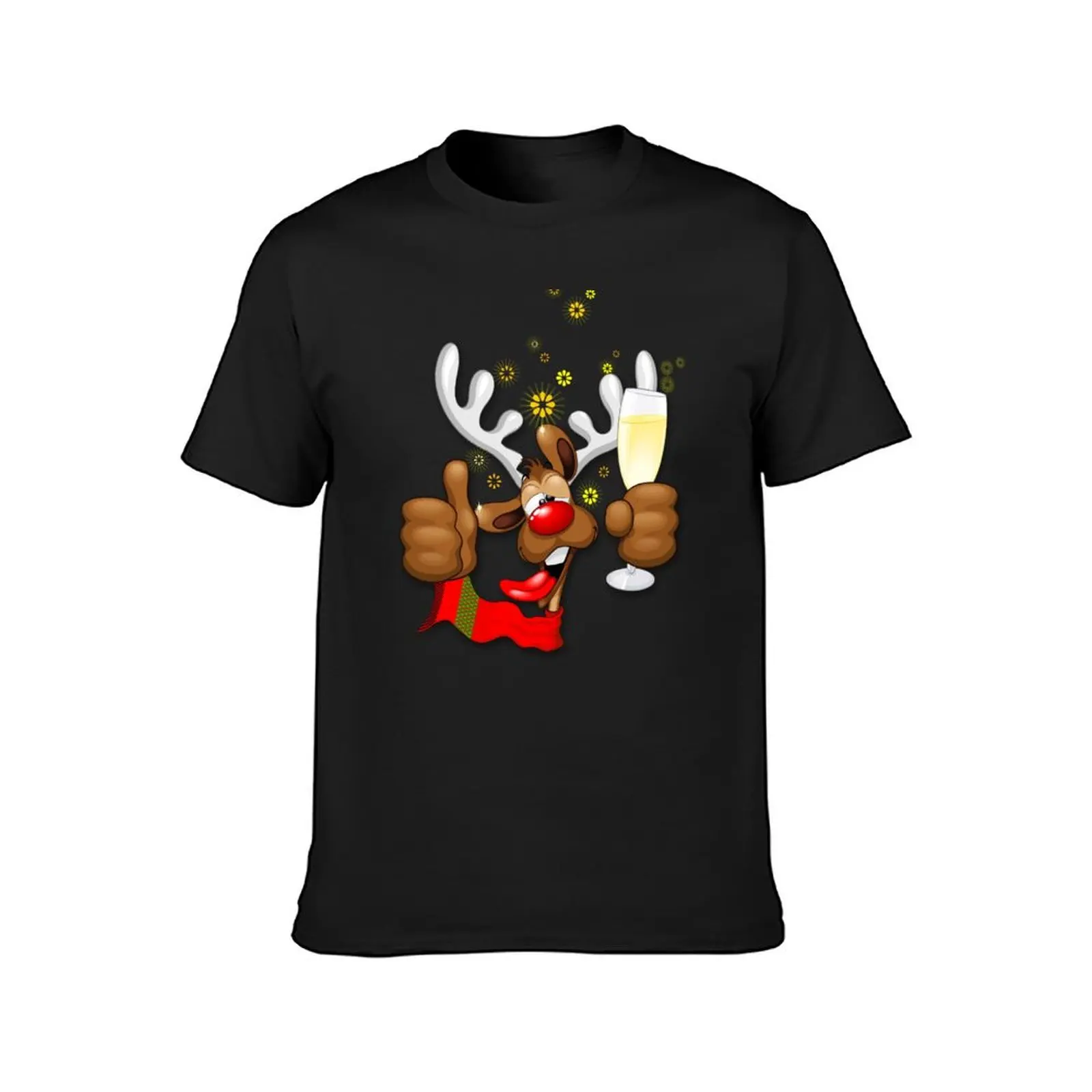 Reindeer Drunk Funny Christmas Character T-Shirt tops boys whites quick drying plus sizes mens graphic t-shirts