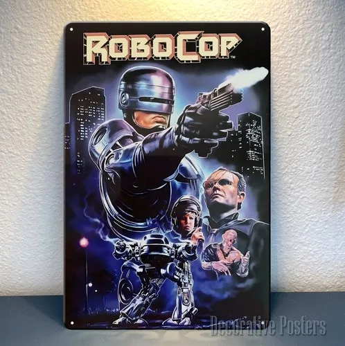 Pôster de Metal Robocop - Placa de Metal Retrô de Filme - Tamanho: ()