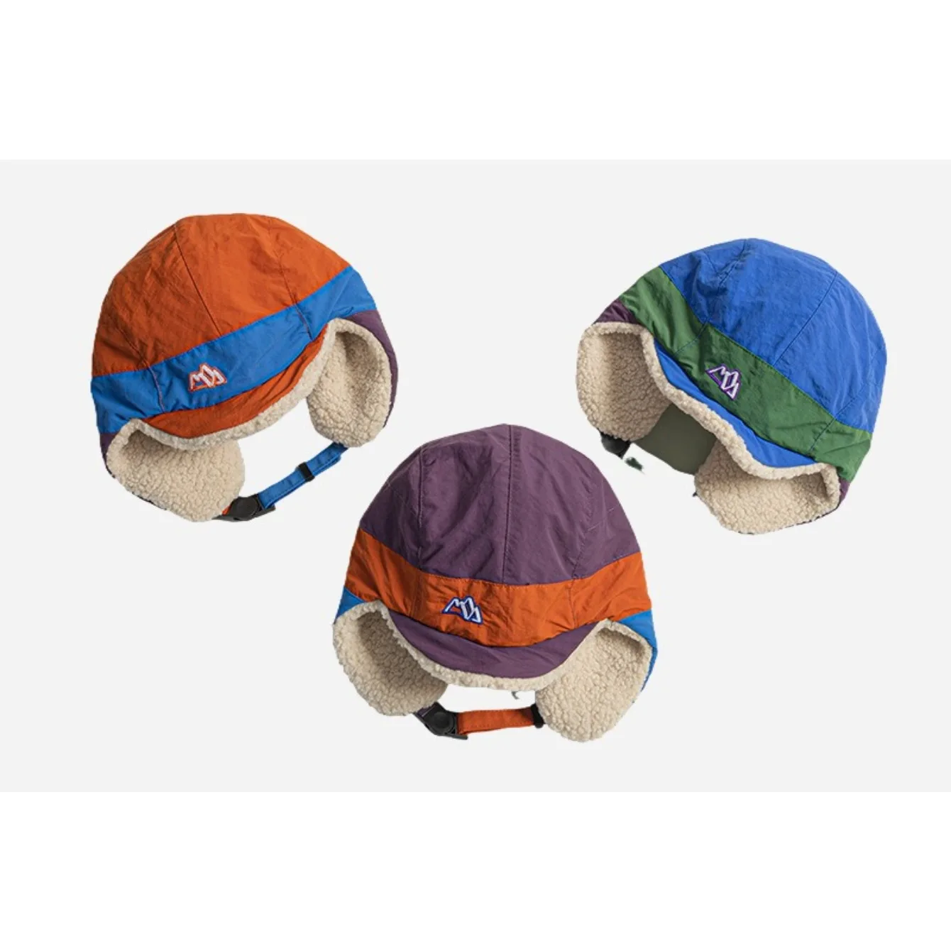 Cappello invernale con paraorecchie caldo a blocchi di colore Cappello da sci in lana di agnello ispessita da donna Cappello da esterno in tessuto ad asciugatura rapida antivento resistente al freddo