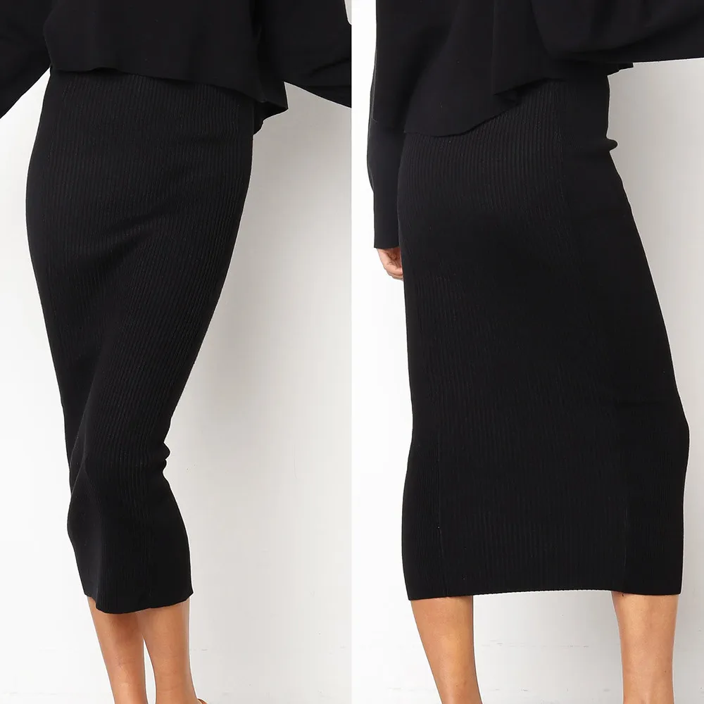 Heup Bodycon Sexy Vrouwen Rok Slanke Rechte Lange Rok Effen Hoge Taille Rok Gothic Kawaii Lange Rok Koreaanse Mode