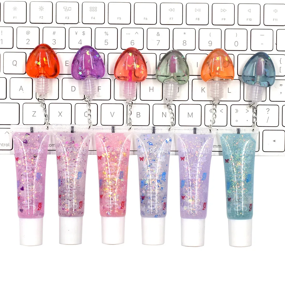 Wholesale 24pcs Rainbows Sequins Lip Gloss Set Cute High-shine Color Changing Moisturizing Girls Lip Oil Kawaii Lips Makeup Bulk