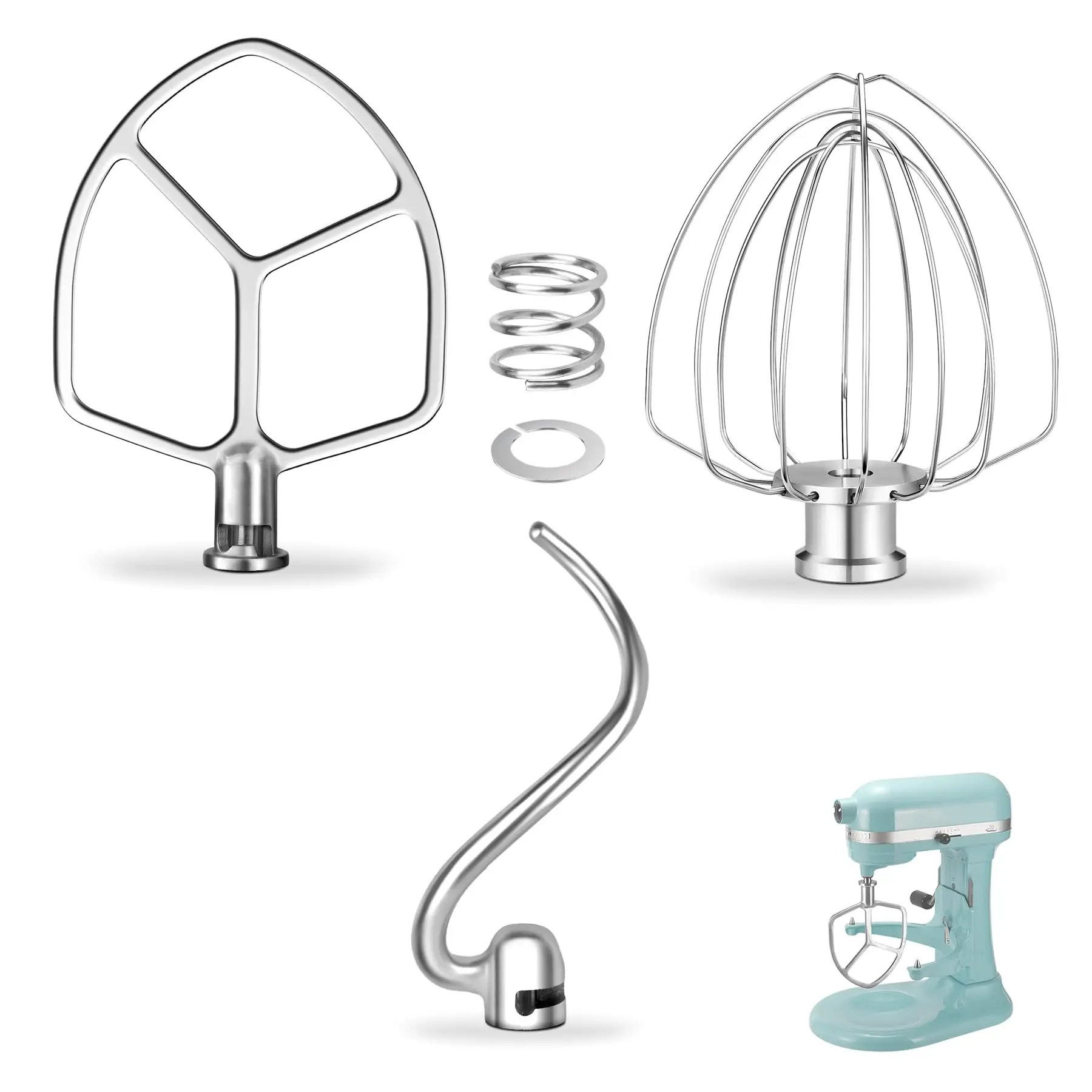 

Replacement Accessories Kit for Kitchen Aid 5.5-6QT Bowl Lift Stand Mixer Stainless Steel Attachments for Kitchenaid KP26/KL26