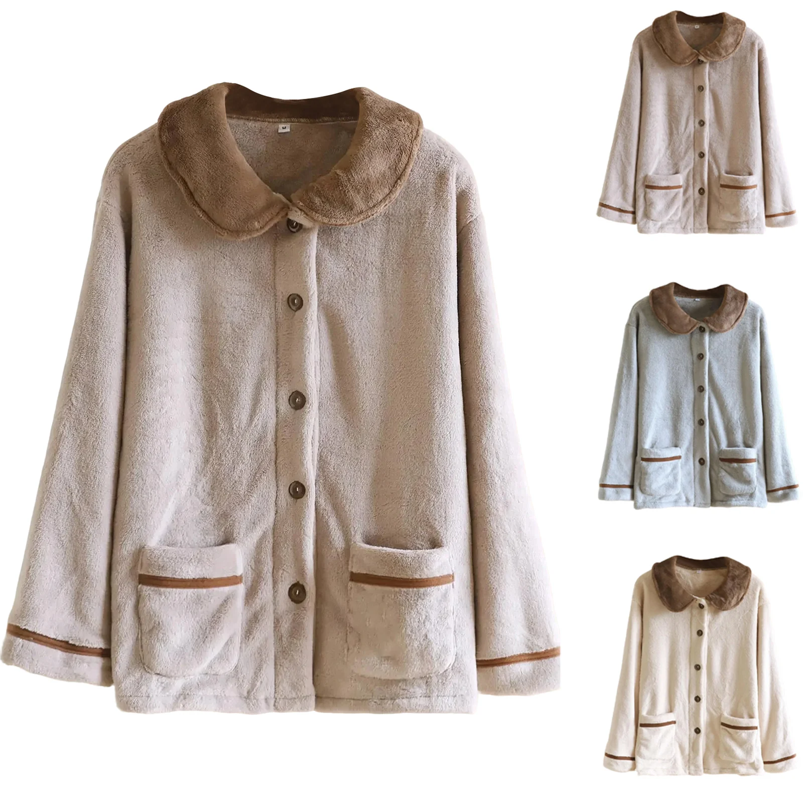 

Утолщенная теплая женская одежда для сна, фланелевая женская одежда для сна, домашняя одежда, кардиган, костюм, зимние мягкие женские пижамы, домашняя одежда