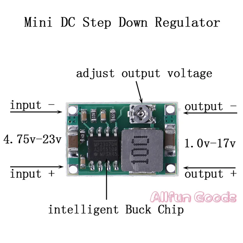 [T5]3A Mini DC-DC Step Down Converter Volt Regulator 5V-23V To 3.3V 6V 9V 12V