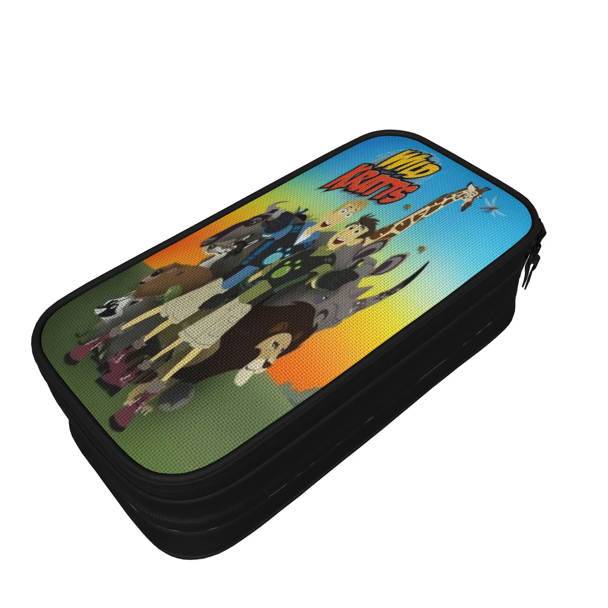 Large Capacity Pencil Case Wild Kratts School Supplies  Double Layer Pencil Case Stationery Girl Make Up Bag Gift