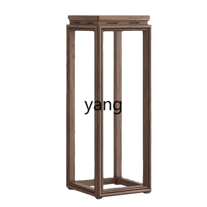CX new Chinese flower stand simple light luxury living room floor decoration bonsai all solid wood balcony storage