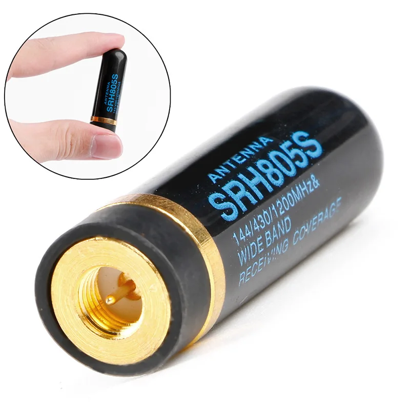 Antena curta banda dupla srh805 4.5cm sma-macho para yaesu para rádio amador