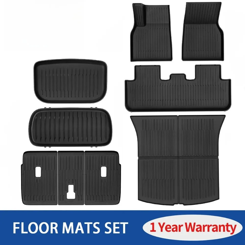 Floor Mats + Cargo Liner for 2025 2026 Tesla Y Juniper 5-Seater All Weather TPE