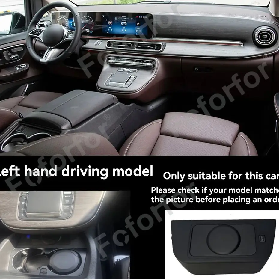 Almofada de carregador sem fio para carro, suporte de carga rápida para mercedes benz v300 fileira frontal 2024-2025 qi placa de carregamento de telef