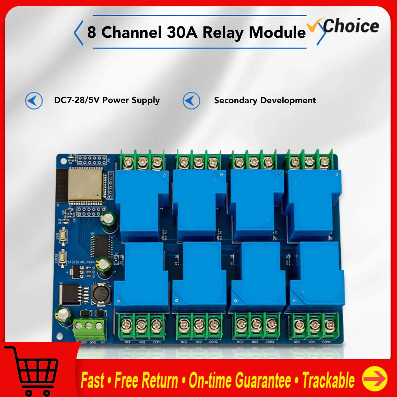 

WIFI Bluetooth Relay Board DC7-28/5V Power Supply 8 Channel for ESP32 Relay Board Development Board for ESP32 Development Board