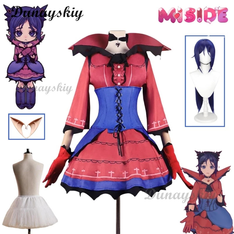 

Новая игра Miside Mita, костюм, парик, косплей для женщин, костюм стартера вампира, униформа JK, плиссированная юбка, комплект Comic-Con на Хэллоуин