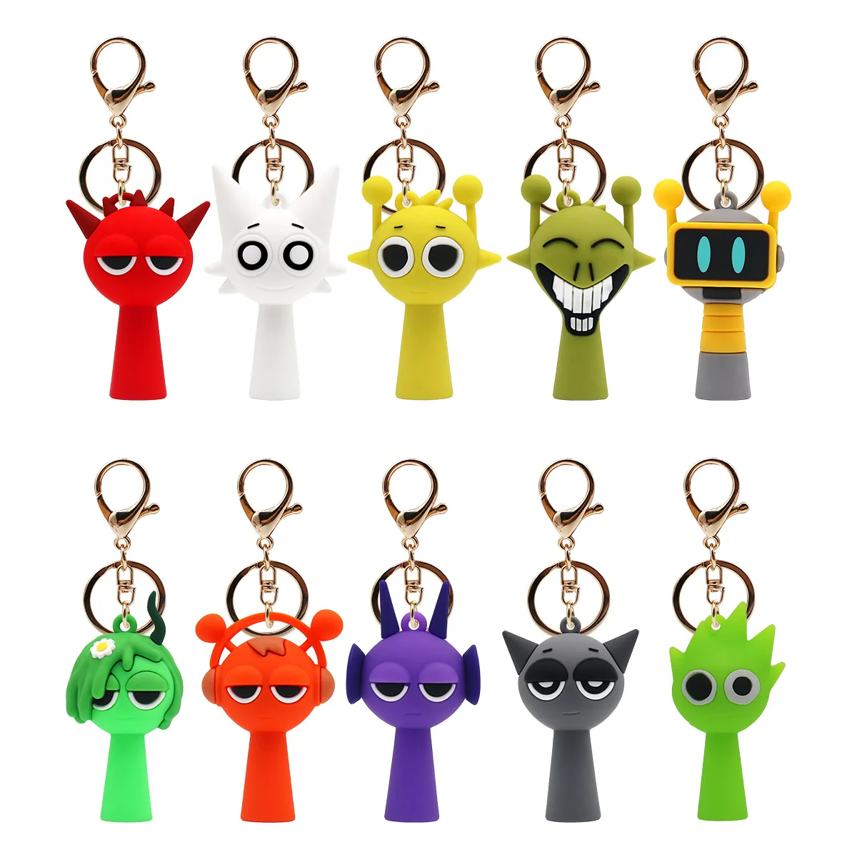 Sprunki Keychain Bag Pendant Cartoon Sprunki Figurine Oren Raddy Gray Brud Vineria Key Chain Jewelry Fans Gifts For Girl Boy