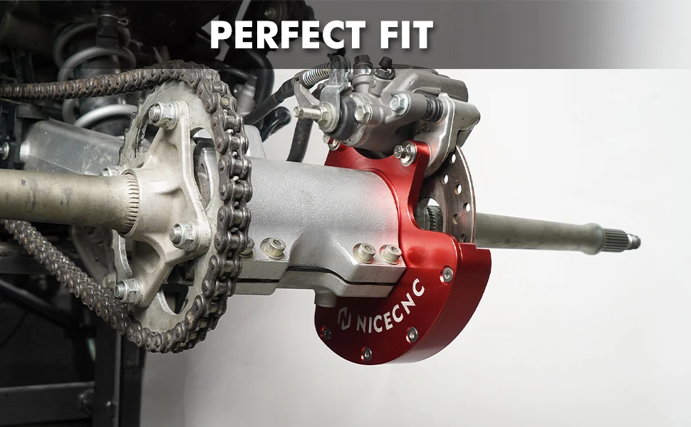 NICECNC Für Honda TRX450ER 2006-2014 Hintere Bremssattelhalterung & Rotor-Schutz Für Honda TRX450R 2004-2009 ATV Ersetzt 43211-HP1-000 – Detail 4