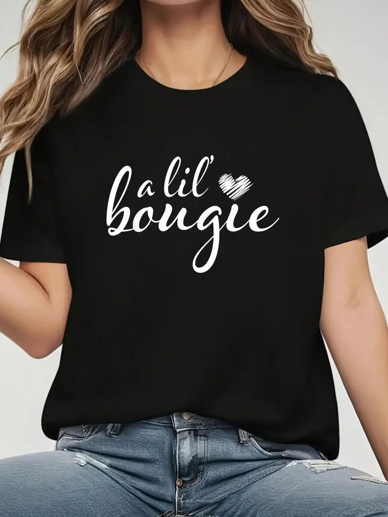 A Lil Bougie Funny Women Apparel T-Shirt - Graphic Tees Festival Outfits For Women, Tops For Summer, Top De Mujer Women Summer Clothes