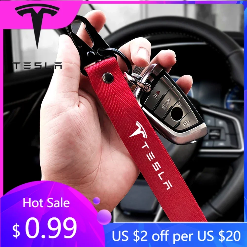 

Car Sticker For Tesla Model 3 Y Juniper Highland 2020-2026 New 2025 Hot 4pcs Car Wheel Tire Valve Cap Nylon Keychain Lanyard Key