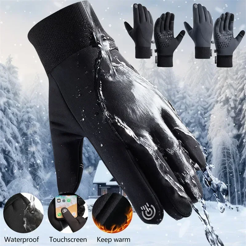 Waterproof Tactical Winter Gloves Men Warm Heating Gloves Touchable Thermal Riding Motorcycle Gloves Ladies Winter Mittens Women