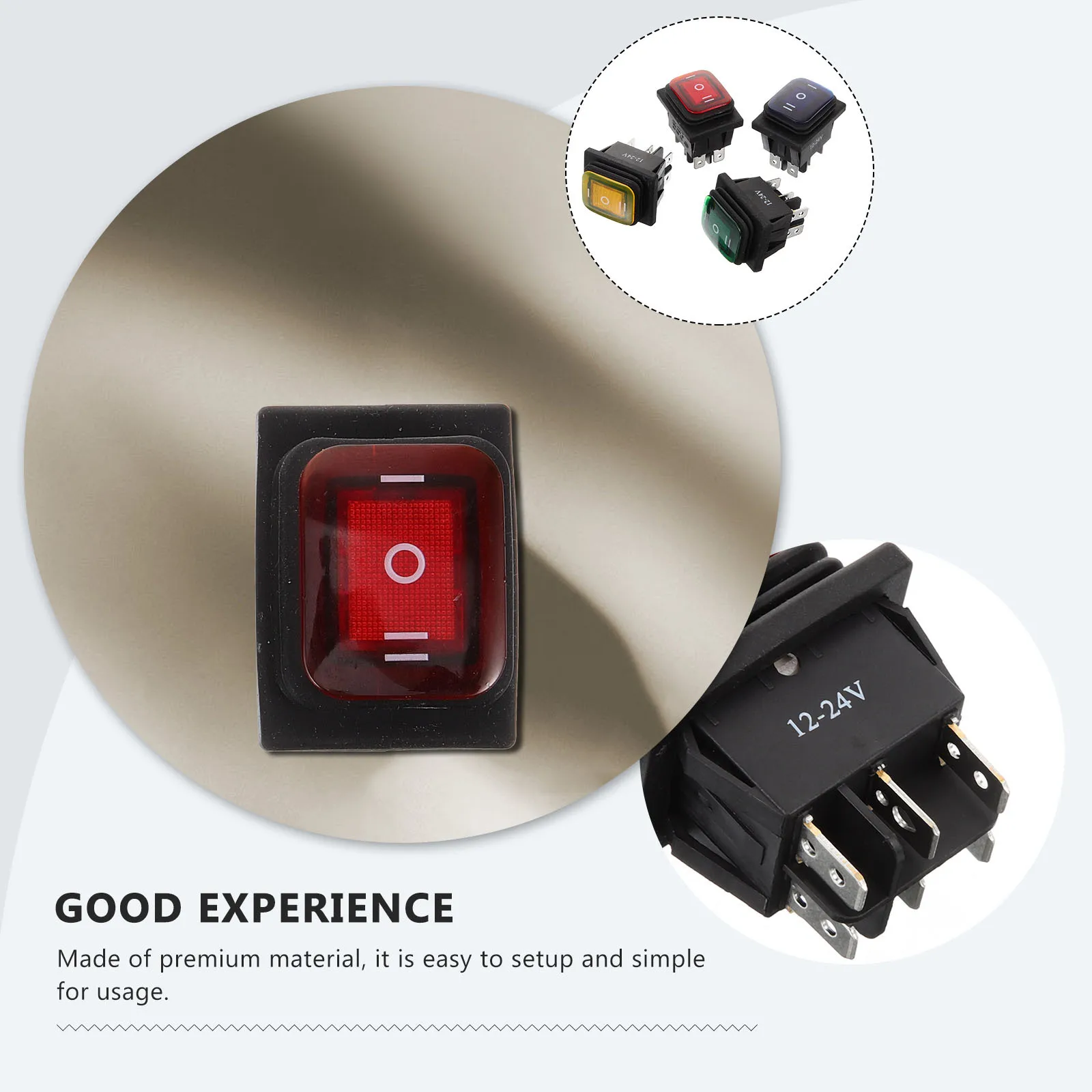 

4Pcs 6 Pin 12V Dc Car Boat Rocker Switches Waterproof LED Latching Blue Red Green Yellow Lights Replace Old Damaged Universal