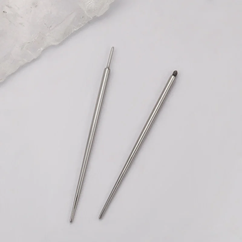 10개 ASTM F136 티타늄 삽입 핀 테이퍼, 나사형 콧구멍 피어싱 테이퍼, 푸시인 귀... - 1