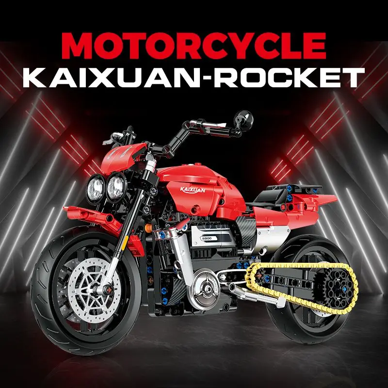 

THE Rocket and THE CUB,Technical Creative Motorcycle Model Bricks - STEM Learning MOC Toy with Mechanical Parts for Kids Gift