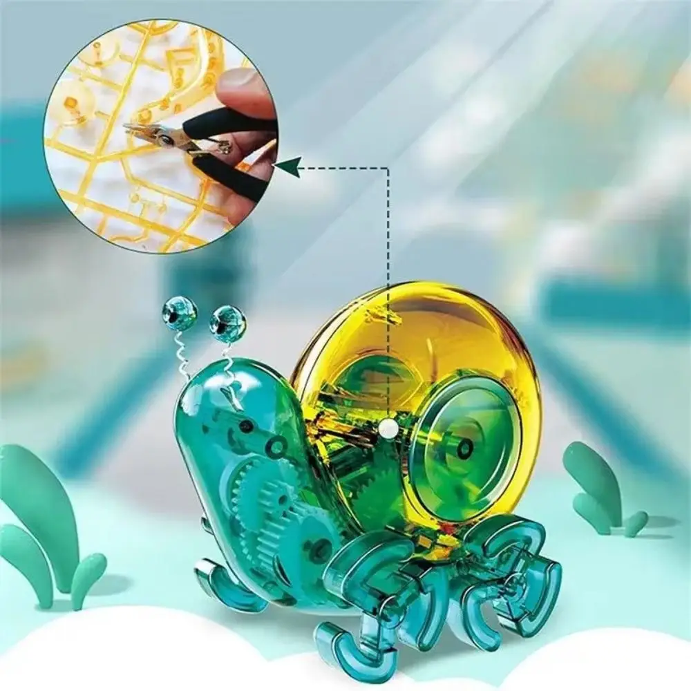 Bionic Solar Snail หุ่นยนต์ของเล่นวิ่ง DIY อาคาร DIY ประกอบชิมแปนซีพลังงานแสงอาทิตย์ Early Education การสอนวิทยาศาสตร์