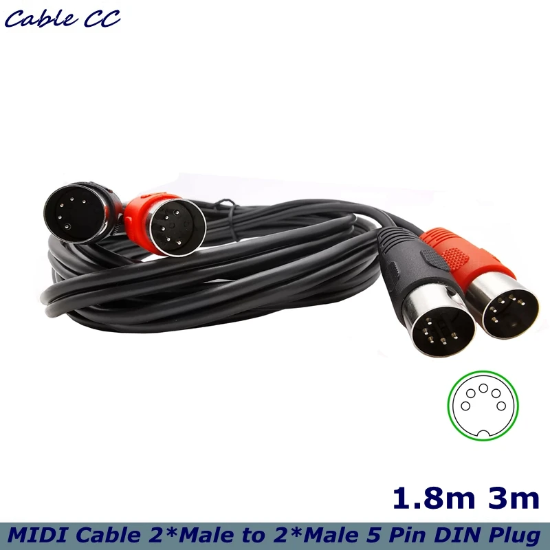 1.8m MIDI 2*5pin Cable Male to Male 2*5 Pin DIN Plug 3m High Quality TV Surveillance Camera Line Cable Extention Cable