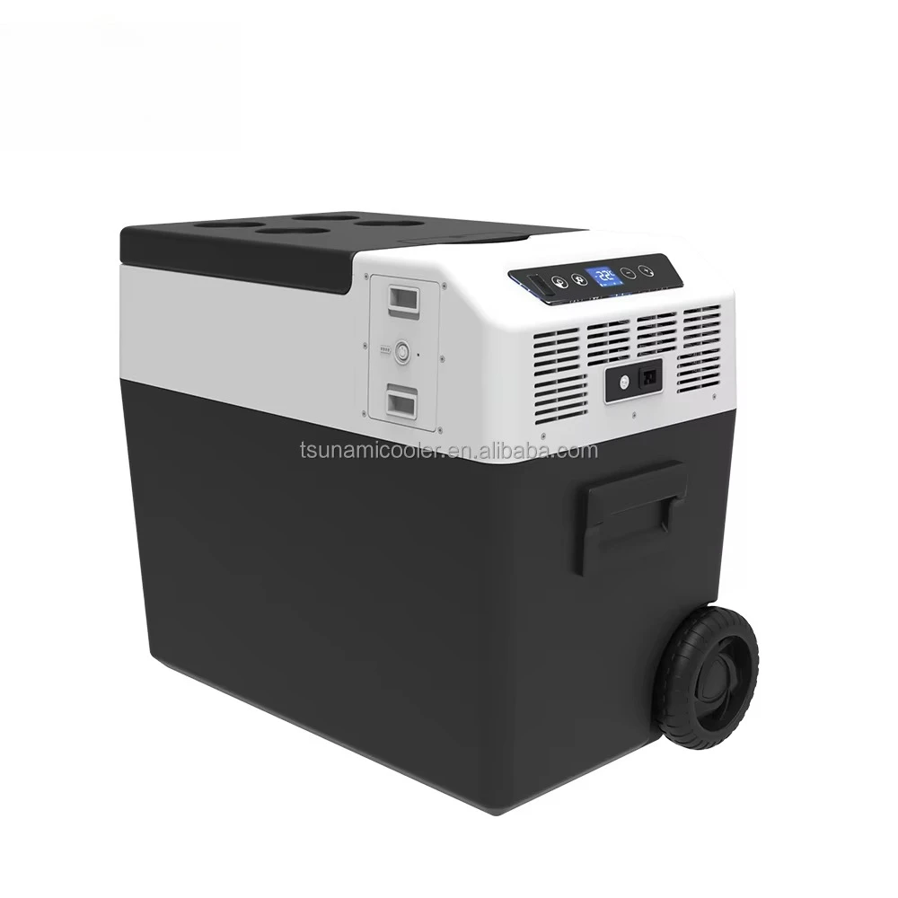 30L Rechargeable Car Fridge Portable Fridge Battery Powered Mini Fridge with Wheels and Handle