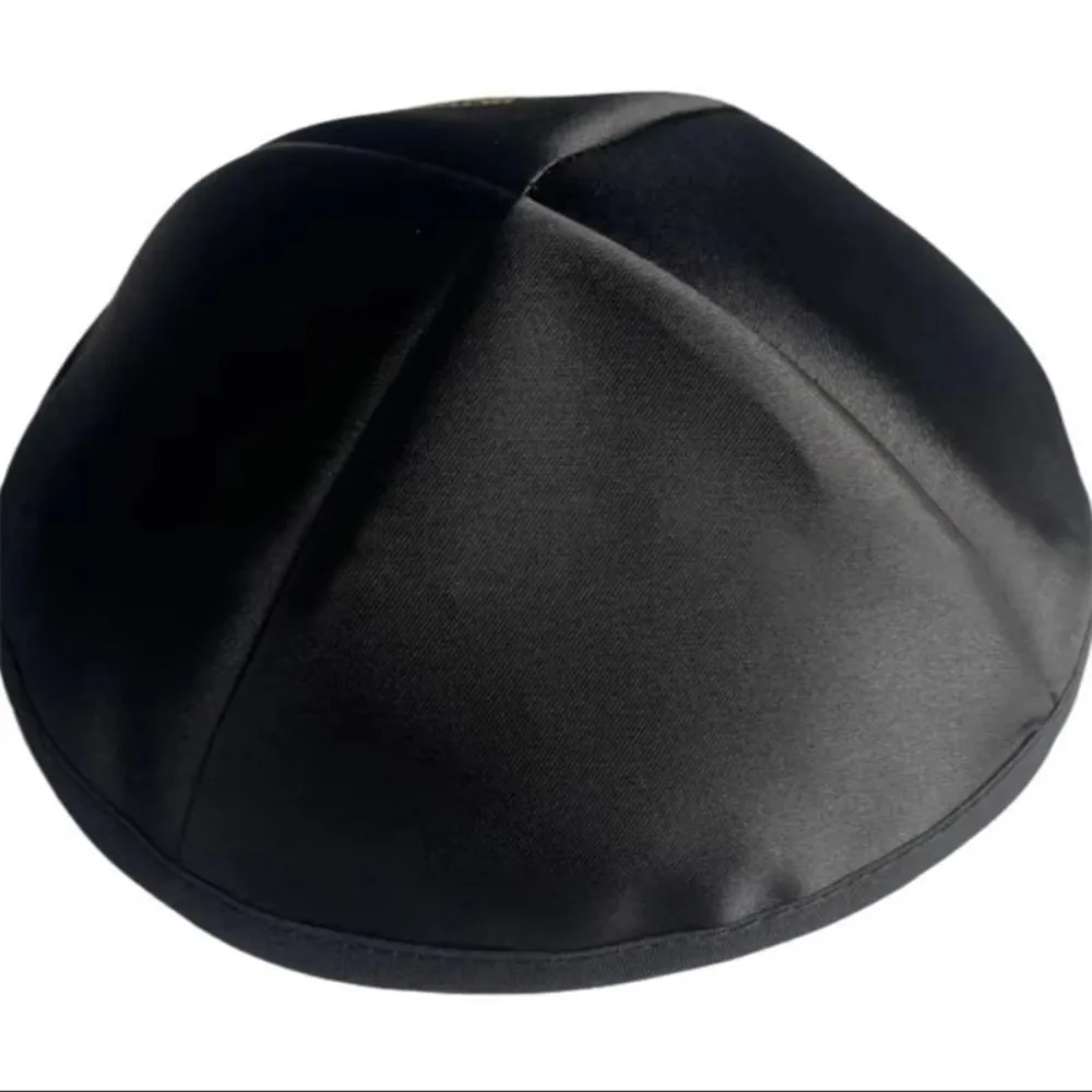 Durable Solid Color Kippah Cap Satin Fabric Round Dome Yarmulke Lightweight Smooth Surface Head Cover Daily Wear
