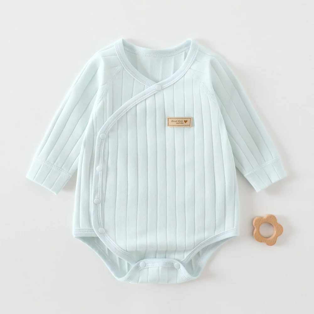 Newborn Clothes Boys Long Sleeve Bodysuit Cotton Spring Autumn Winter Solid Color Baby Girl Long Sleeve Romper Factory Price