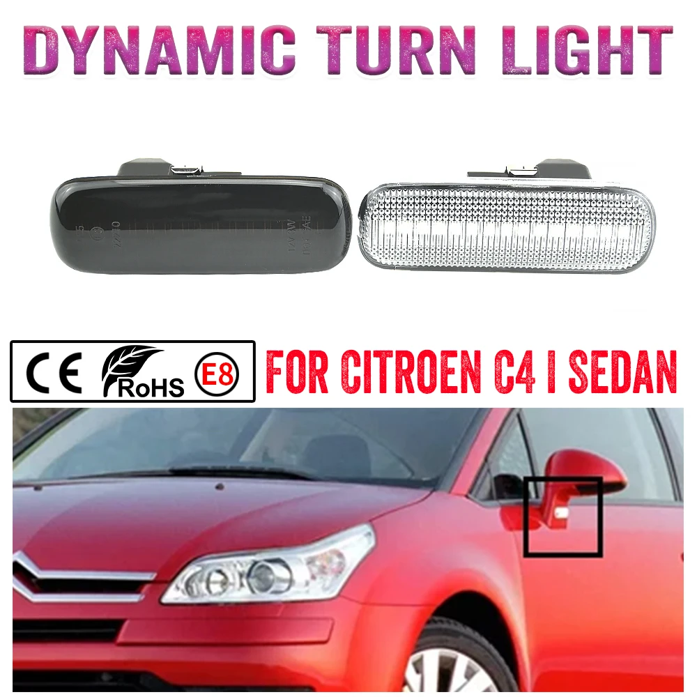 

For Citroen C4 I Sedan 2006-2010 Side Repeater Dynamic LED Side Marker Light Blinker Dynamic LED Side Marker