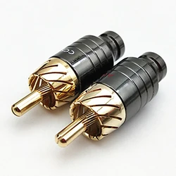 2pcs Soldering RCA Plug Jack Connector Speaker Audio Output/Input Adapter Plug Gold plated Earphone connector jack