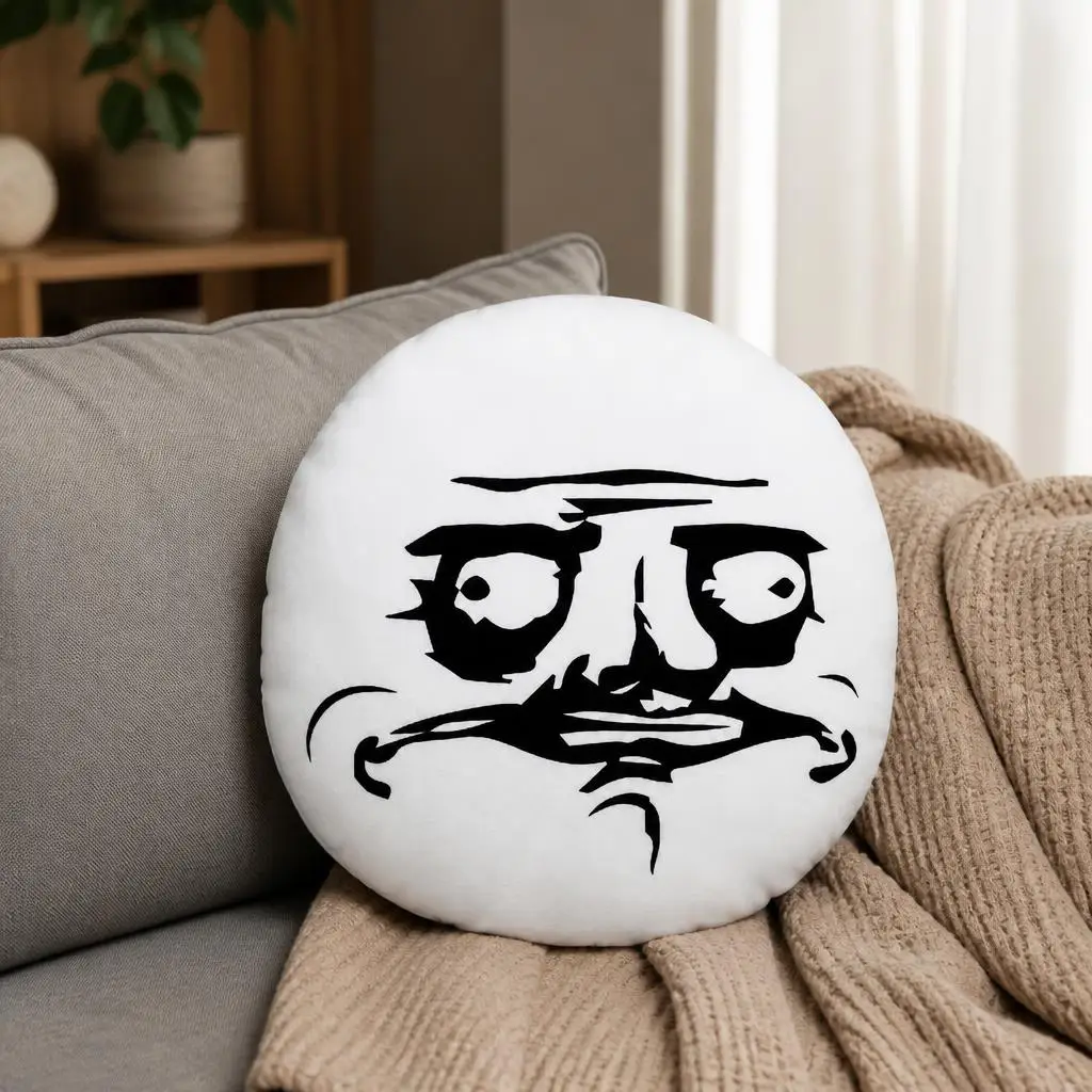 Me Gusta Rage Guy Meme Plush Pillow Cushion Irregular Stuffed Throw Pillow Home Decor Gift Sofa Bed Couch