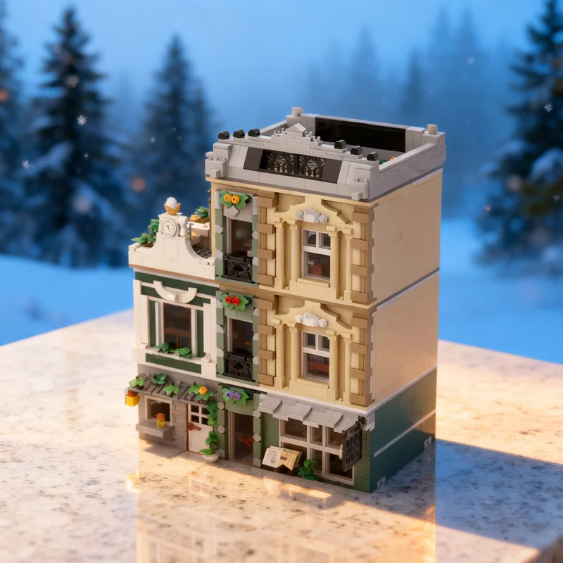 

2476 деталей MOC LP: Модульная модель уличной сцены для студии прямых трансляций, конструктор, игрушка, подарок, креативный коллекционный настольный декор