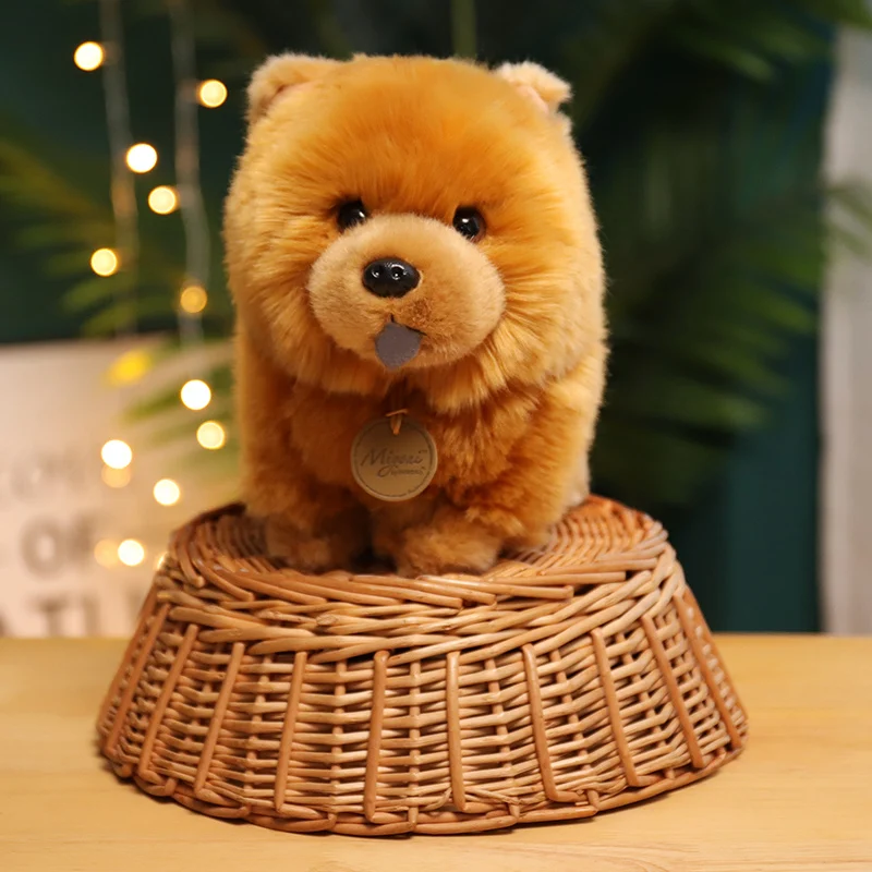 

Cute Chow Chow Plush Toy Creative Realistic Fluffy Stuffed Dog Perfect Birthday Christmas Gift for Kids Dog Lovers Bedroom Decor