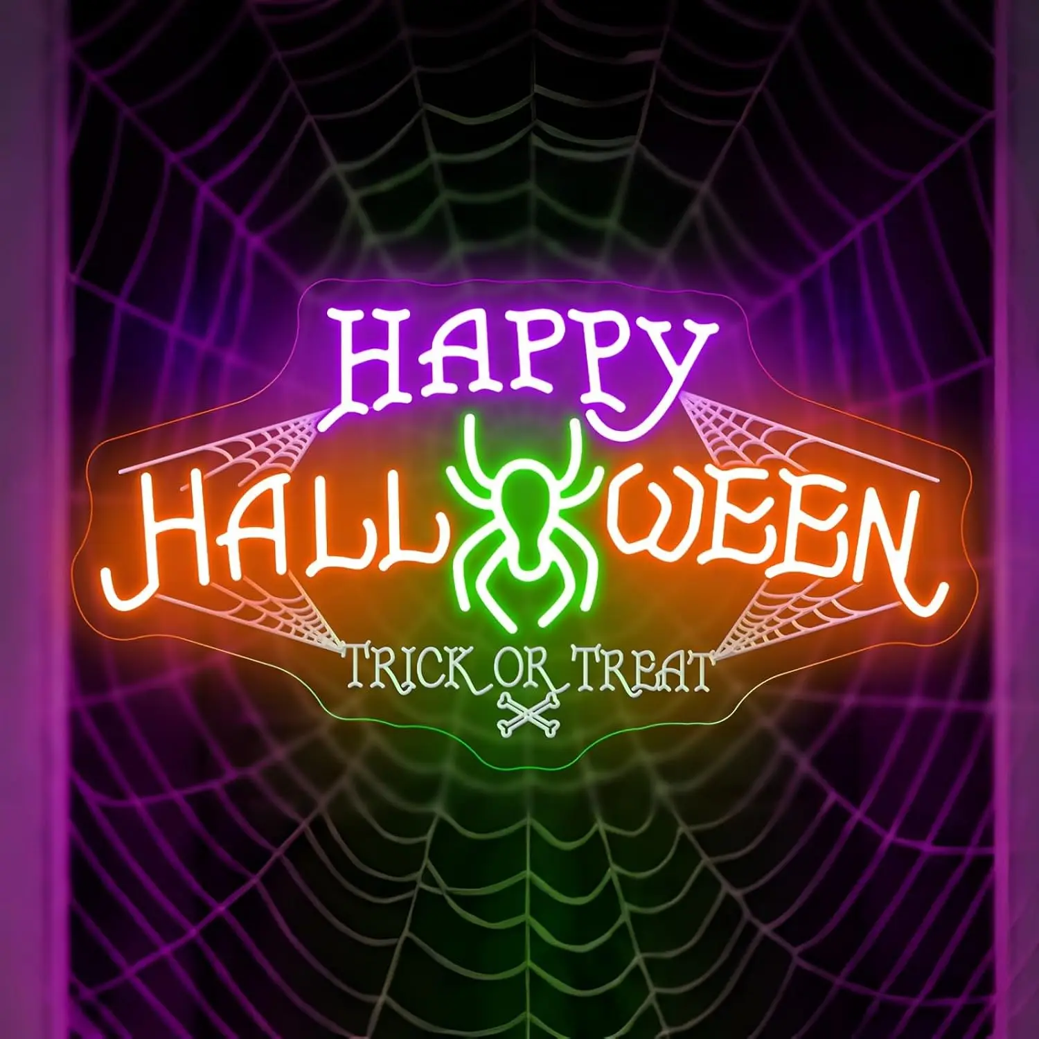 Happy Halloween Neon Sign LED Neon Light USB Powered Wall Hanging Lamp Halloween Party Home Bar Bedroom Decoration Gift