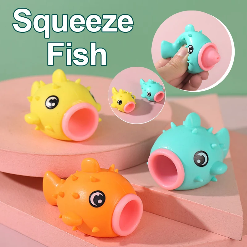 

Anti-Stress Toy Fish Stick Out Their Tongues Toy Squeeze Fidget Toys Squishy Trick Pranks For Kids Adults Gift New Hot J195