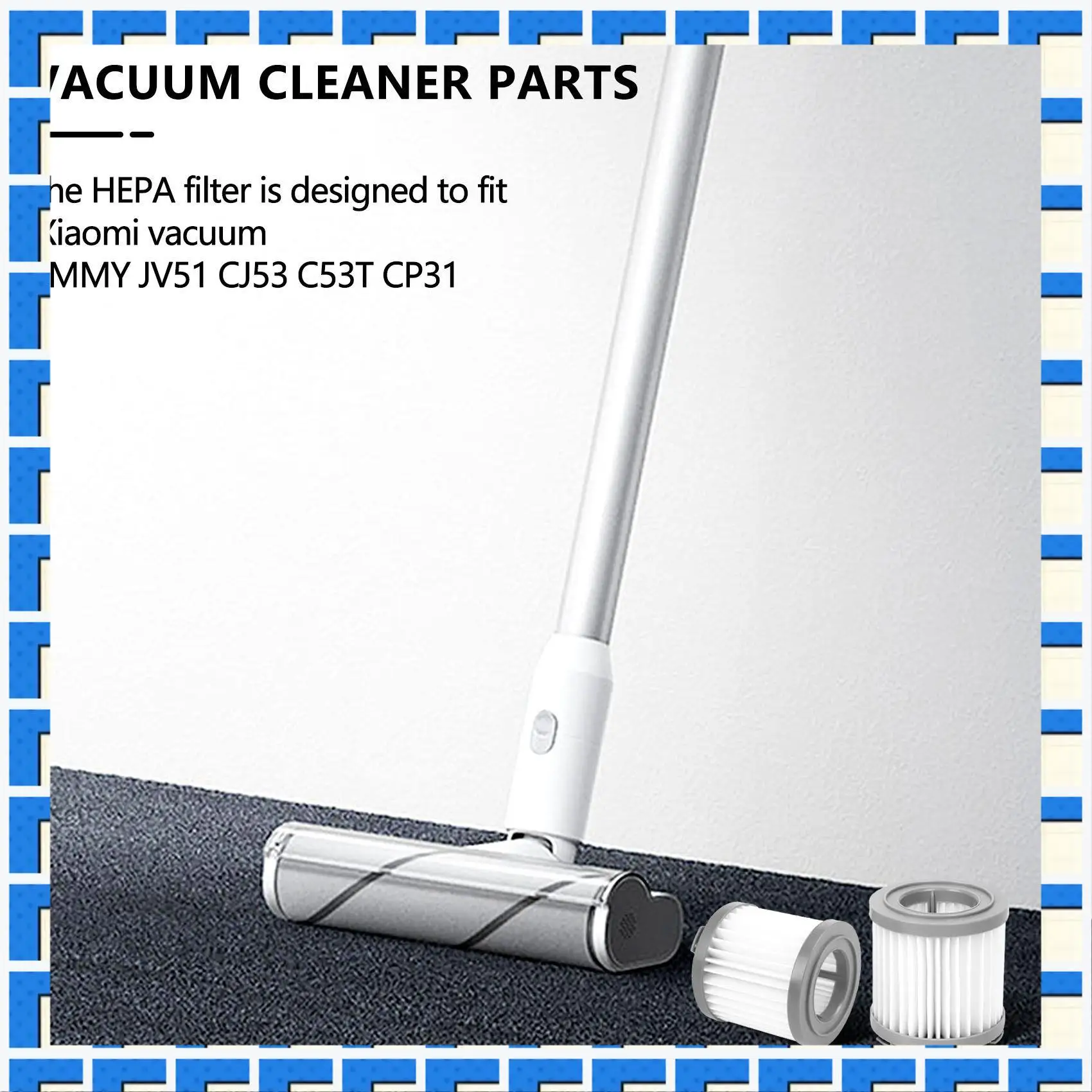 

ABNG 7Pcs HEPA Filter For JIMMY JV51/53 Handheld Cordless Vacuum Cleaner HEPA Filter Gray Replacement Filter