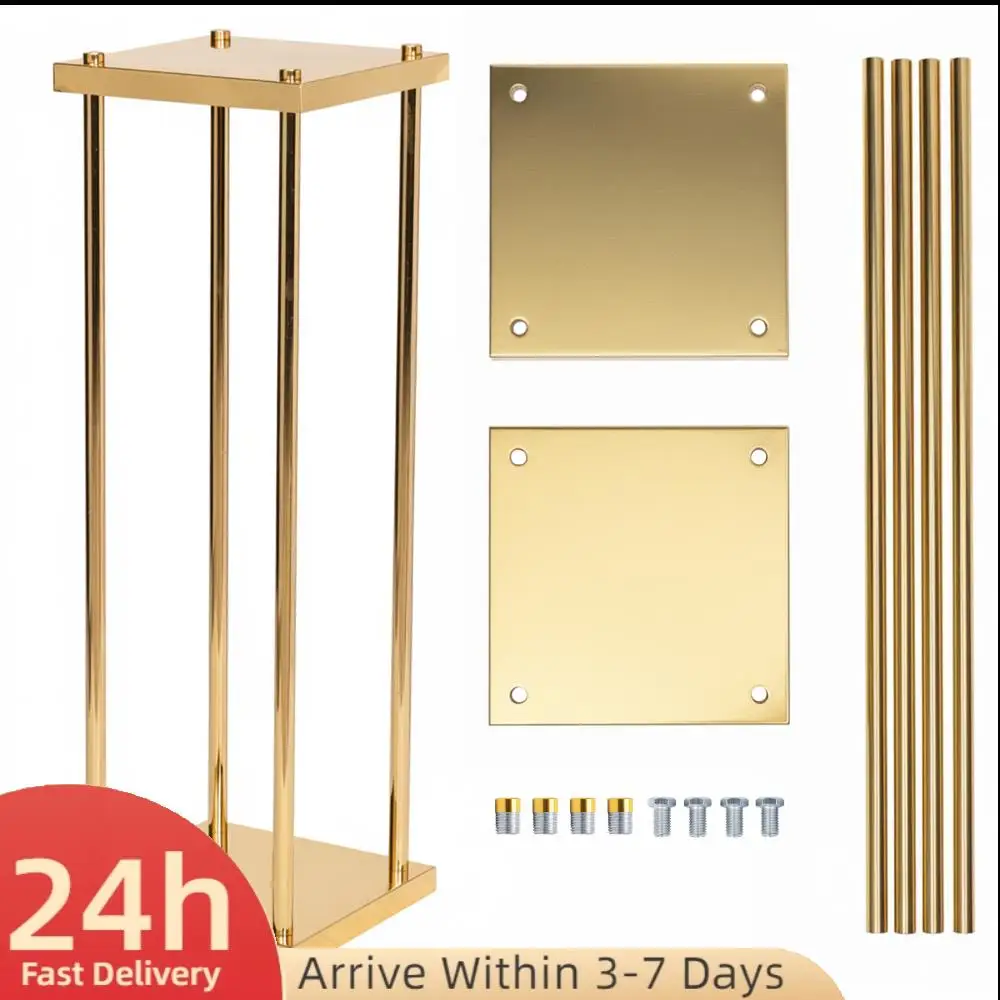 

10 шт. золотых металлических колонн с основаниями, подставки для цветов, 23.62x7.87x7.87 дюймов, для украшения дома, вечеринок, дней рождения и мероприятий