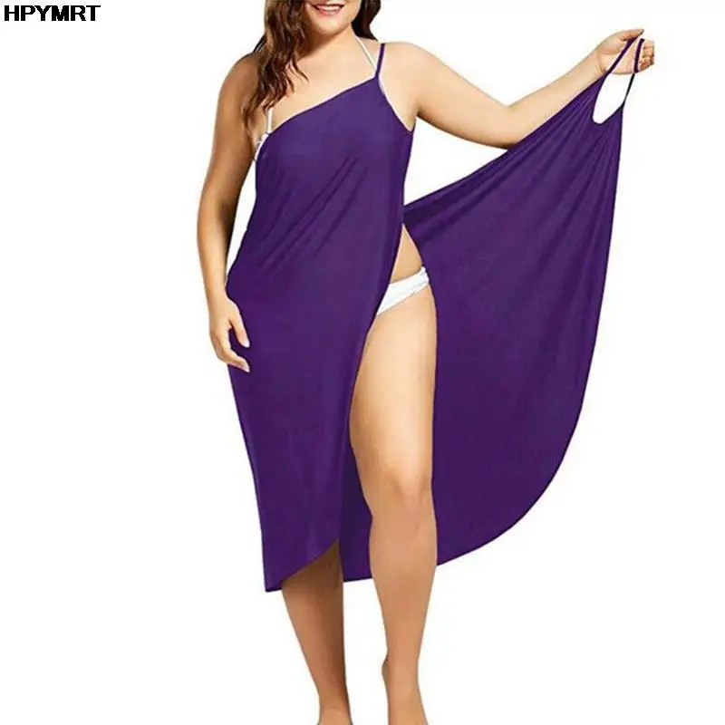 Women Sexy Beach V-Neck Sling Dress 2022 Summer Towel Backless Swimwear Cover Up Wrap Robe Female Tropical Dresses S-5XL Female