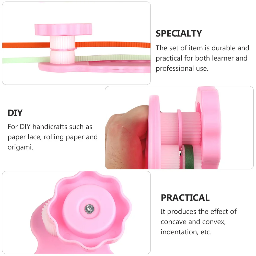 2Pcs DIY Paper Curling Machine with Gear Gap Feeding System - Compact Quillers Grid Tool for Making Ruffled and Crimped Paper